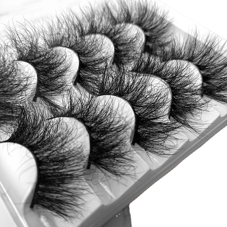

Wholesale Bulk Customized 100% Mink Eye Lashes Vendor Fluffy 5D 25MM 3D Mink lashes Eyelashes Pack