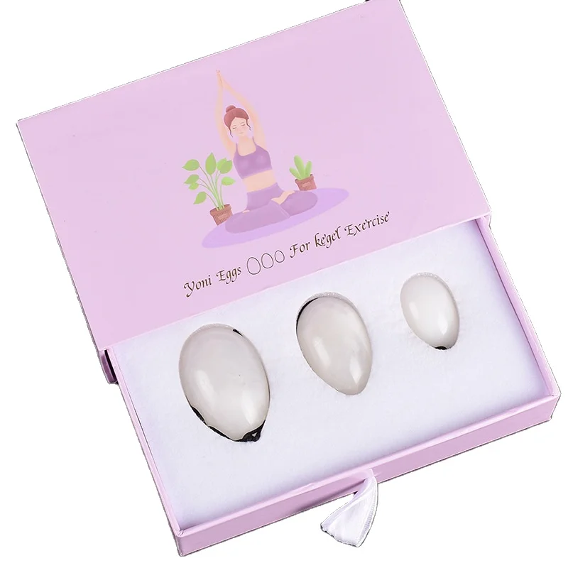 

natural Nephrite Jade crystal yoni eggs sets semi-precious stone white jade Yoni Eggs set for kegel exercise