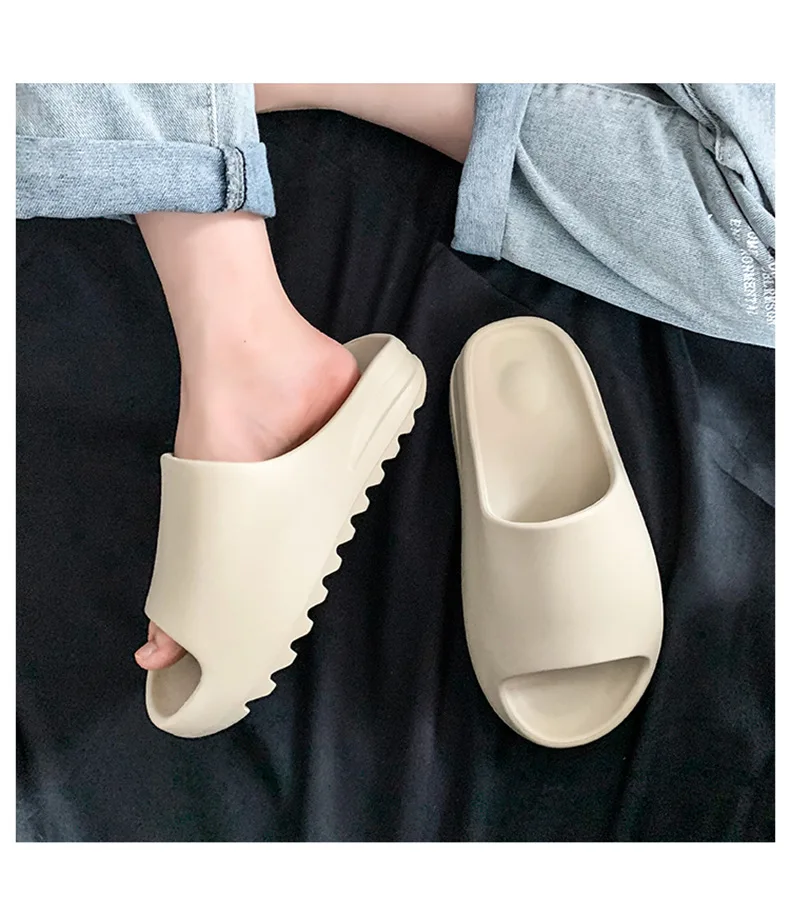 

Factory Slippers Unisex Women Men Yezzy Printed Yellow Color Yeezy Slides