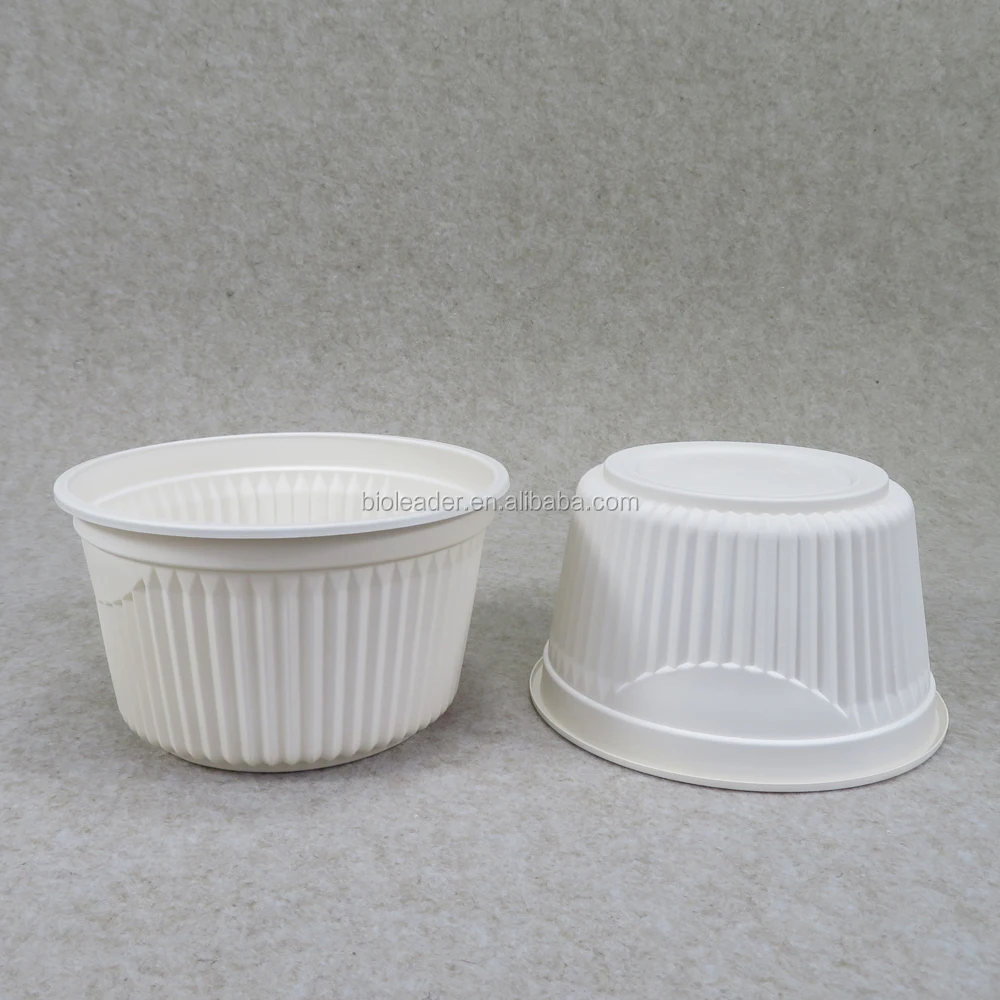 

Wholesale White Compostable Cornstarch Soup Bowls 100% Biodegradable Takeaway Bowls