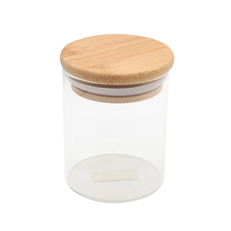

tobacco Small solid wood cover glass sealed jar transparent teamiscellaneous grains moisturizing storage jar storage bottle
