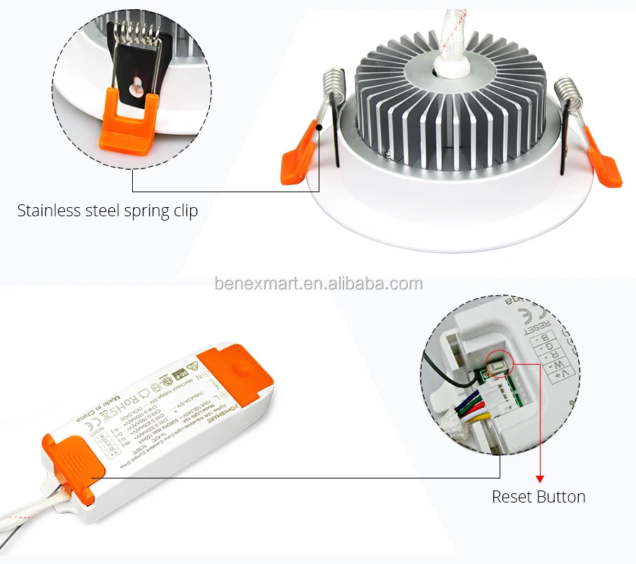 Benexmart ZigBee 3.0 Downlight Kit Smart RGBW 2.5 Inch Led Recessed Ceiling Light 9W Work with Smartthings Echo Smart Lighting - ANKUX.COM