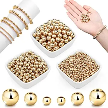 

DIY Accessories Gold 2/3/4/5/6/8/10mm 304 Stainless Steel Spacer Round Stopped Bracelet Beads For Jewelry Making