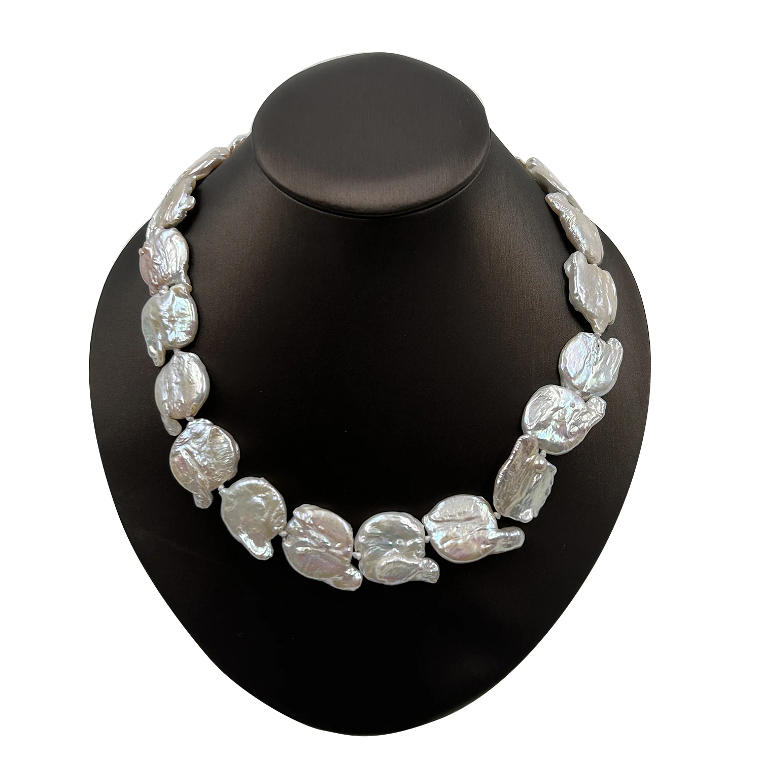 16-22 Inch Big Baroque Pearl Nature Freshwater Pearl Choker Necklace Pearl Size 15-18 mm