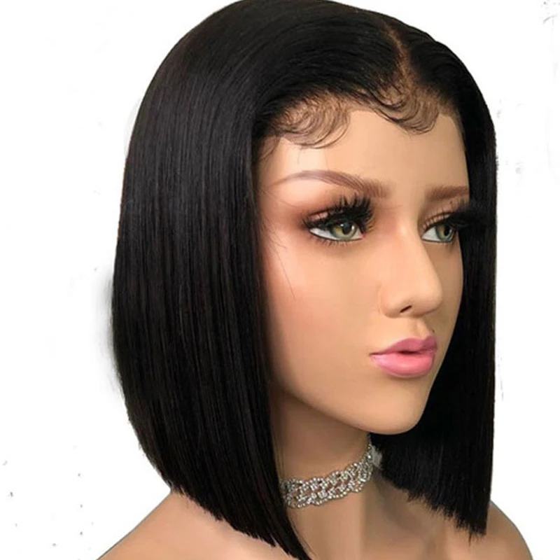 

Short BOB Wigs for Black Women With Baby Hair 4*4 Closure Wig Brazilian Remy Hair Pre Plucked