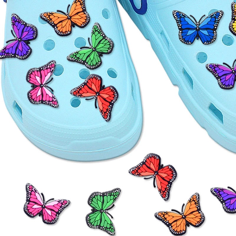 

Designer Custom New Soft PVC Cartoon Croc Shoe Charm butterfly for charm lady Rhianna, Picture