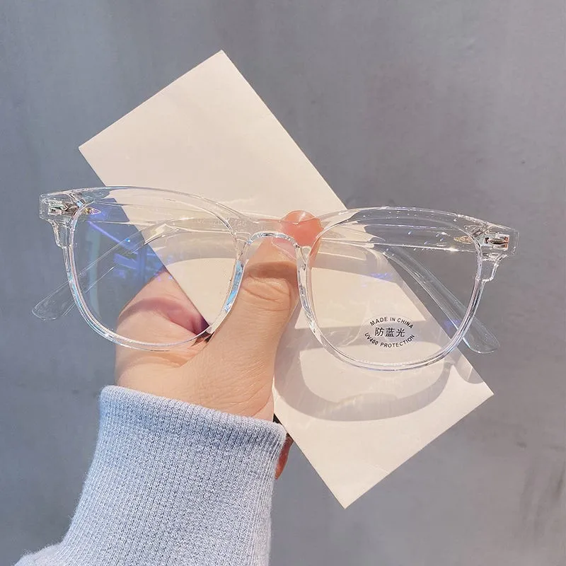 

Unique Transparent Round Men Women Frame Anti Blue Light Glasses Eyeglasses Computer Optical Frames, 4colors