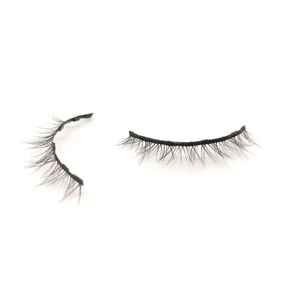 

Handmade wispy 3d 15mm 100% real silk magnetic eyelashes, Natural black eyelashes