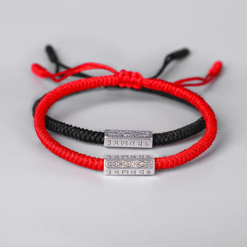 

fashion trendy chinese culture letter braided red bracelet rope