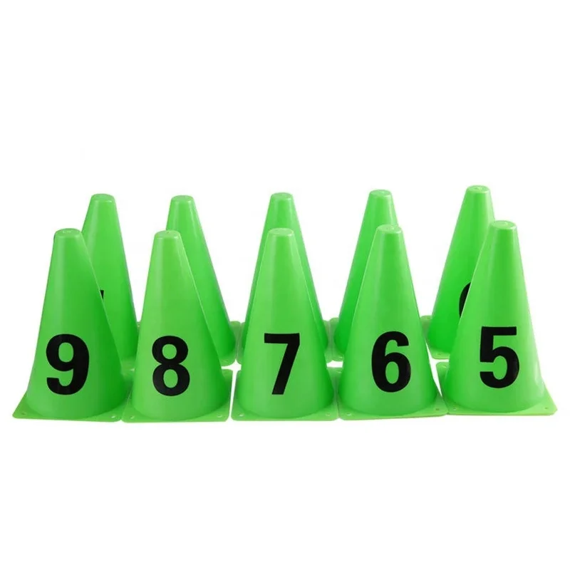 

Wholesale Durable Digital Sports Fitness Products Speed Training Football Marker Soccer Disc Hurdle Agility Cones, Green, orange