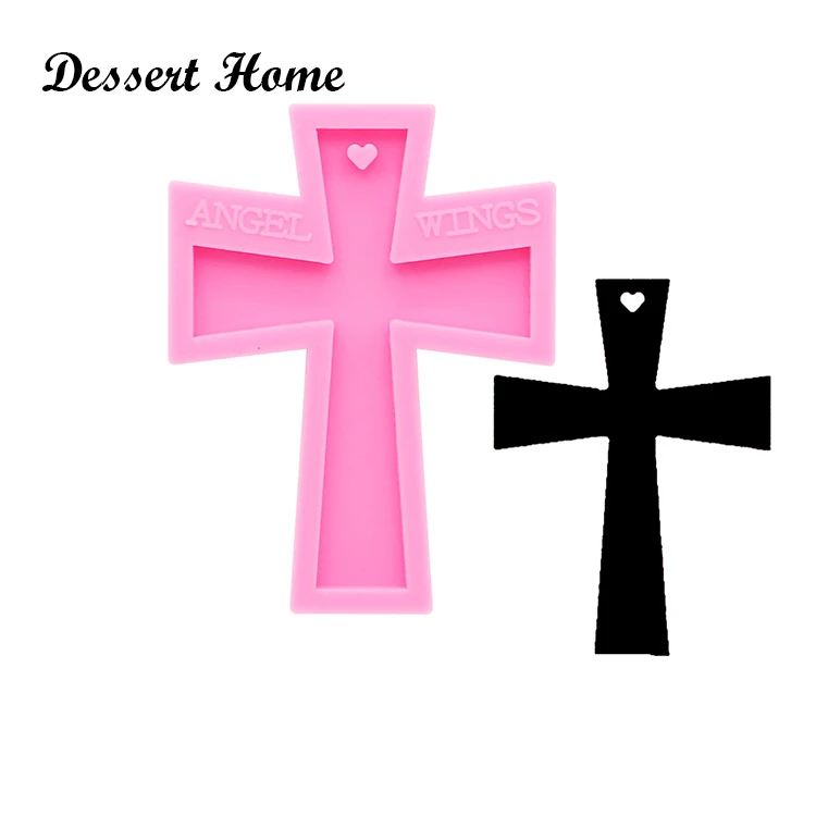 

DY0154 Shiny Cross Keychains Mold DIY Epoxy Resin Silicone Molds Epoxy Resin Art, Chocolate Cake, Pink