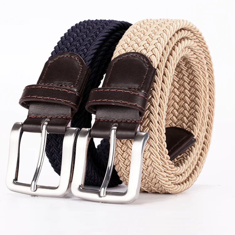 

custom nylon belt buckle belt Men's braided elastic stretch running waist belts
