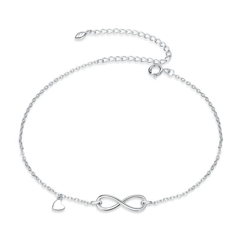 

Real 925 Sterling Silver Infinite Chain Foot Jewelry for Women Anti-allergy Anklet