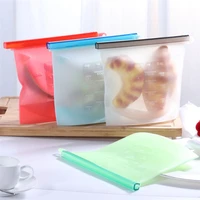 

Vacuum Sealed Freezer Bag Slide Lock Clear Silicone Reusable Food Storage Bag