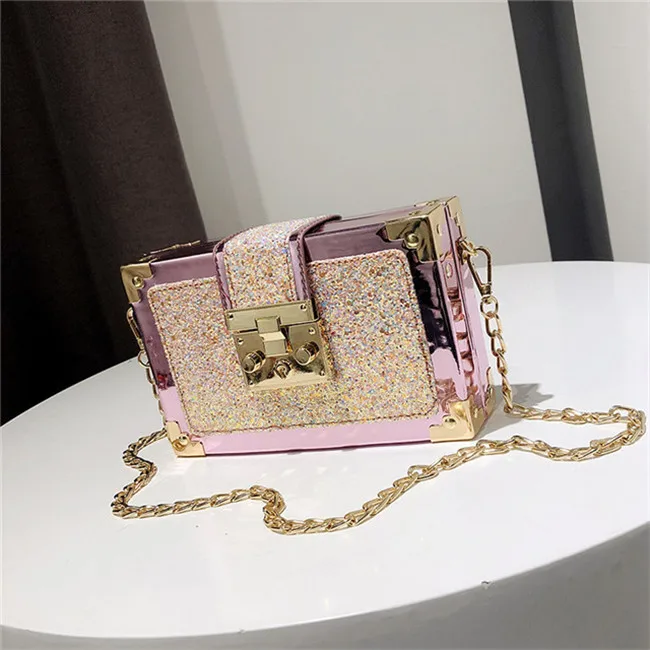 

2021 New Fashion Graffiti Box Chain Bag Crossbody Women Purse Ladies Handbags Bling shoulder bag Wholesale, As the picture shown