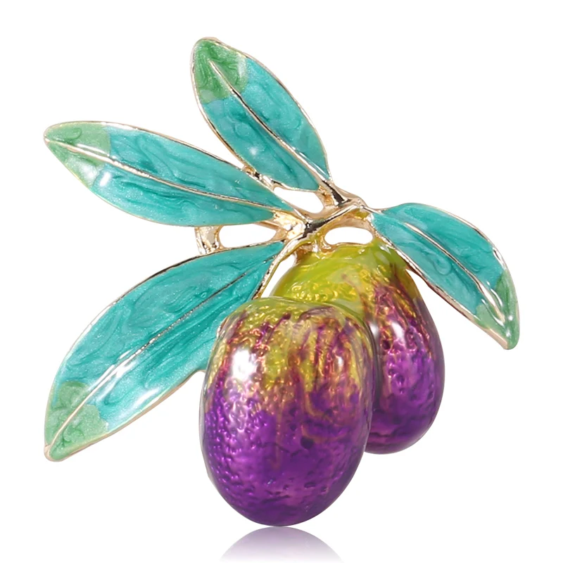

Custom OEM Alloy Purple Fruit Sweet Pins Women's Creative Simple Brooches Accessories, Picture
