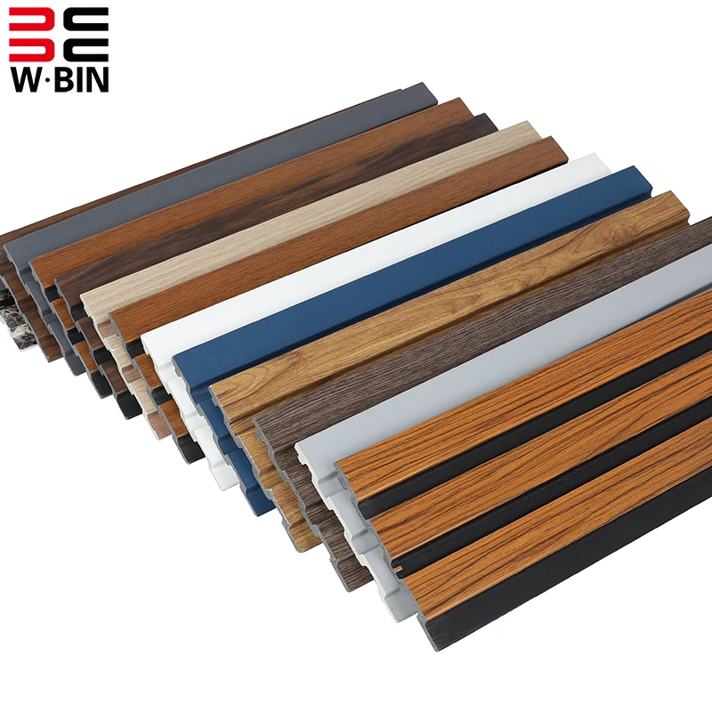 

RTS Hot Sale JP32 120*12MM PS Wall Panel Charcoal l Louvers Indoor Decoration WPC Wall Cladding