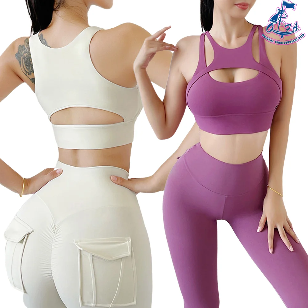 High-Waistedwith Side Pockets Full Length款Yoga Pants