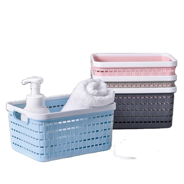 

2020 hot sale new stackable basket storage plastic storage basket for home, White