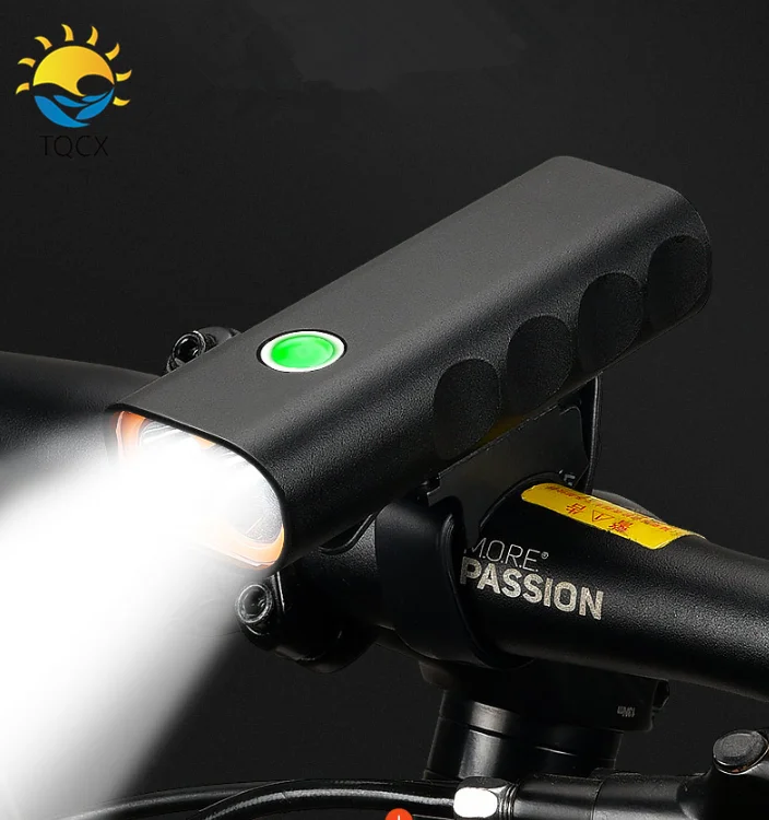 

High Brightness LED Mountain Bicycle Front Light USB Rechargeable Bike Flashlight Cycle Head Front Light, Black