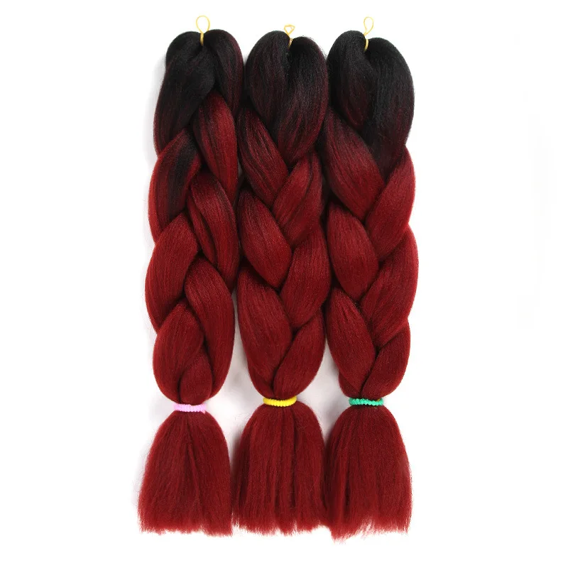 

Wholesale Synthetic Hair Extension High Quality Ombre Braiding Hair Raw Material Jumbo Braid Synthetic Braiding Hair