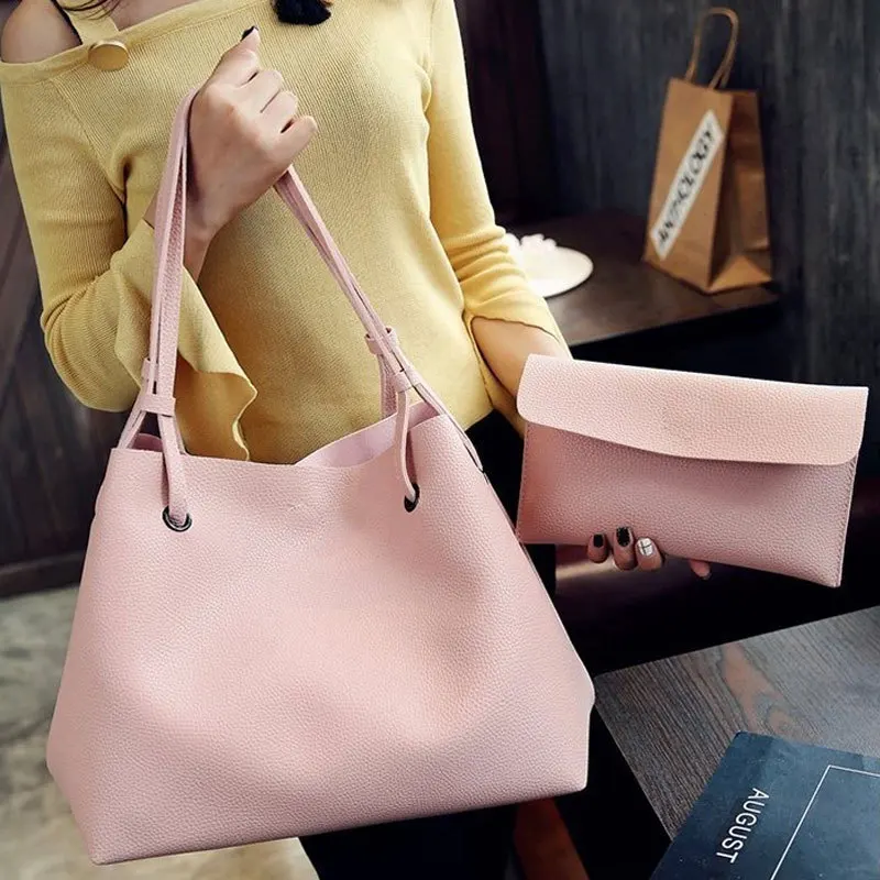 

Cheap price ladies handbag set 2pcs large tote bags with wallet women handbag sets