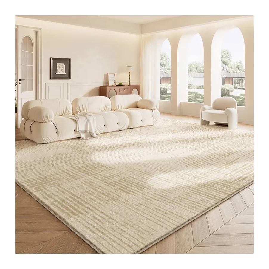 Large Luxury Design Faux Wool Rug Soft Non-Slip Indoor Mat for Living Room Part of Area Rugs