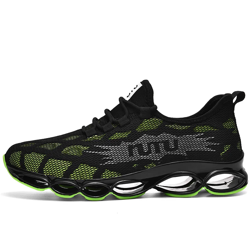 

Sneakers new flying woven mesh blade spring spring shock-absorbing running shoes