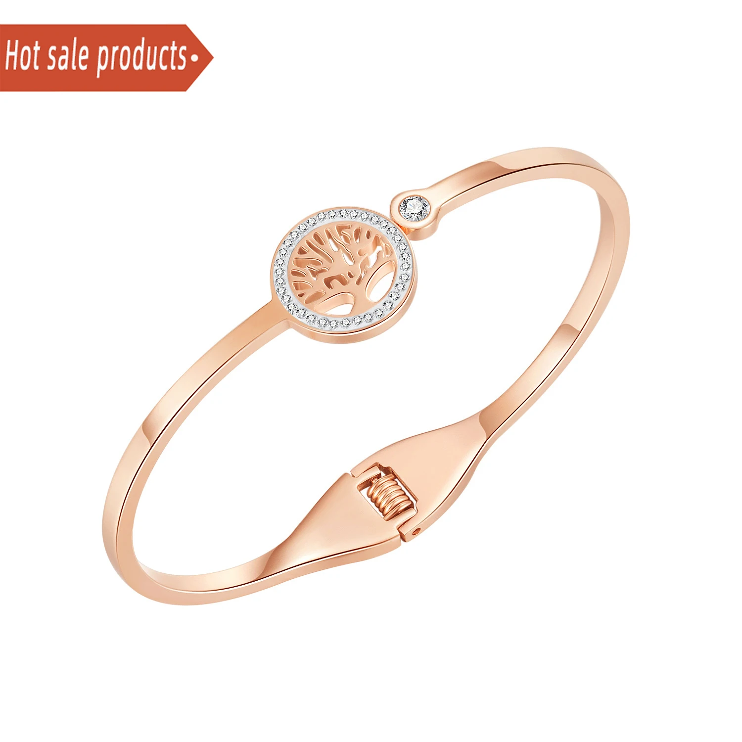 

Hot Selling new design Factory Wholesale cz Zircon 316l Stainless Steel Jewelry Rose Gold luxury Oval Bracelets For Women