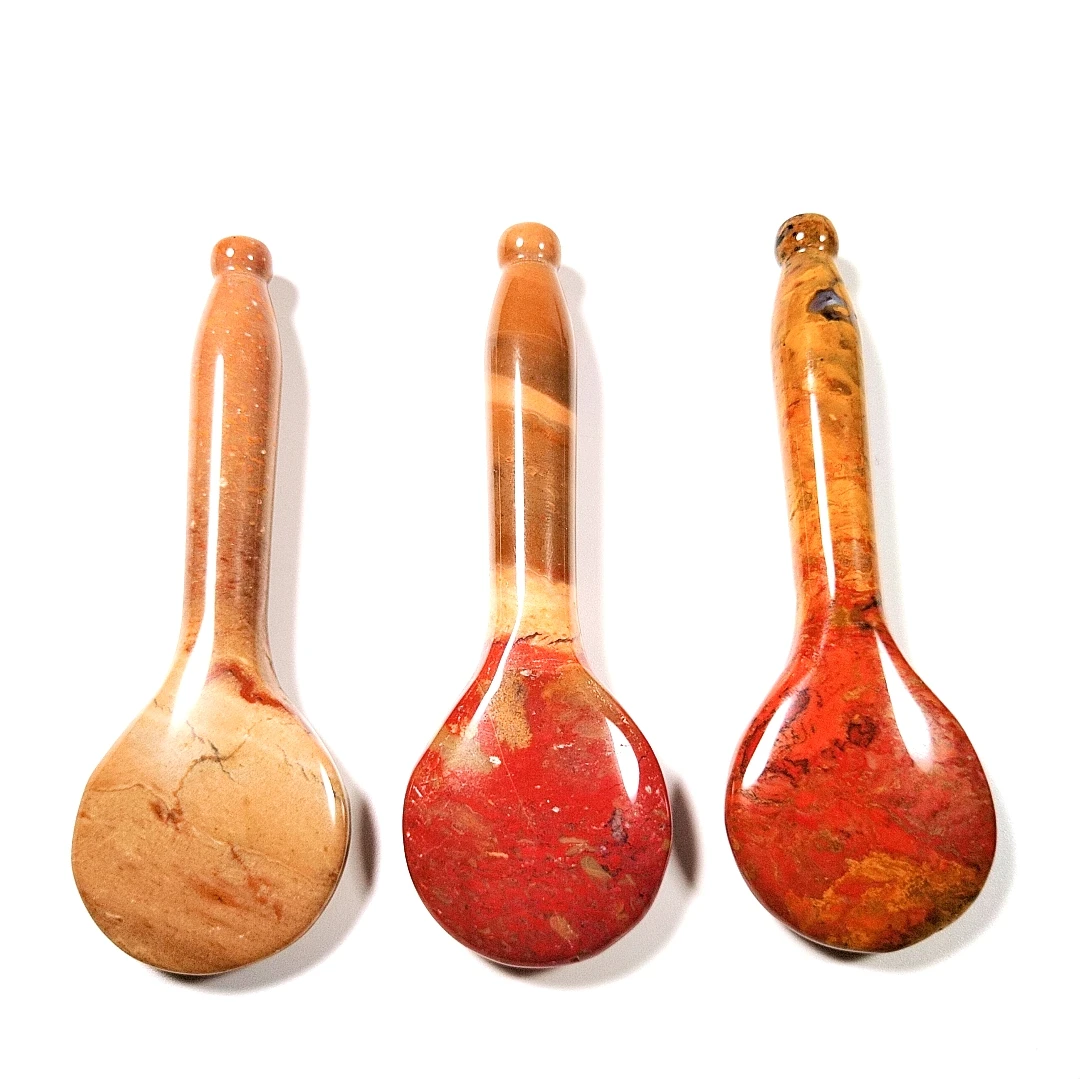 

2021 new design spoon shape mookaite jasper guasha massage tools