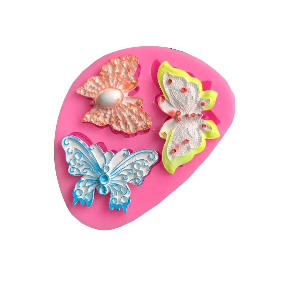 

Butterfly shape liquid silicone mold DIY soft clay modeling tool for fondant, Regular color as above