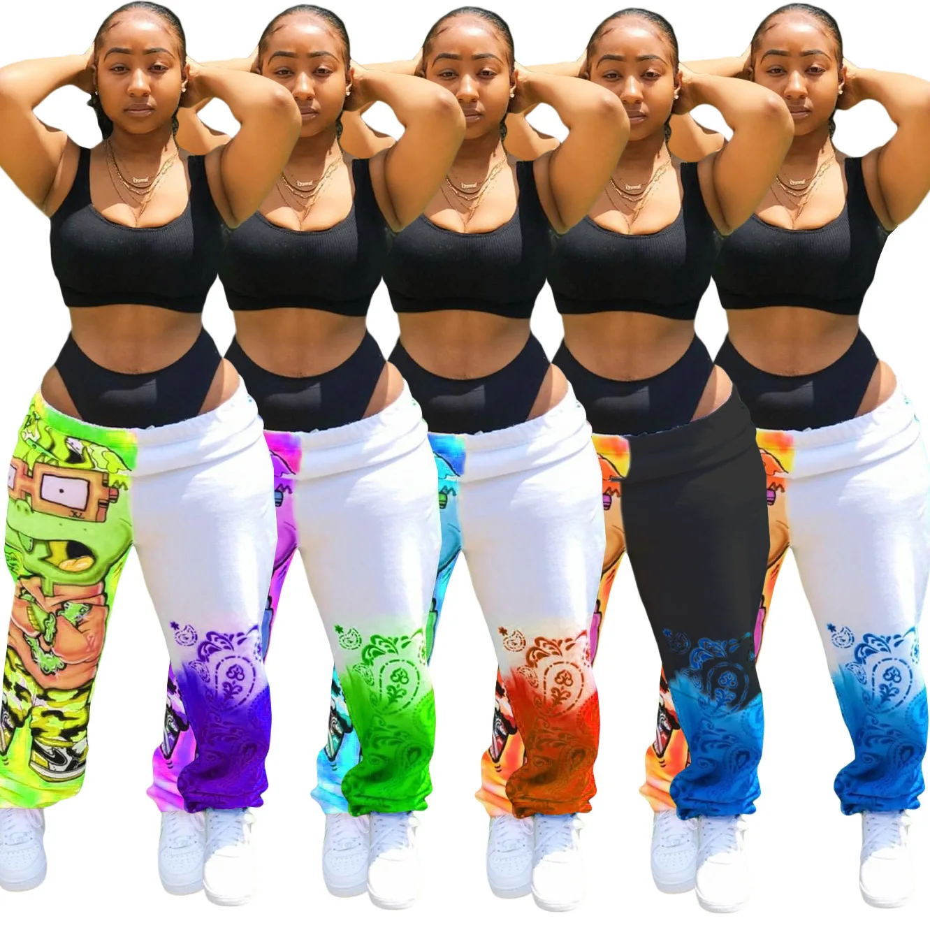 

Supermodel Urban Casual Women's Sweatshirt Digital Positioning Printing Sports Harem Pants printed hip-hop harem pants, 5 colors