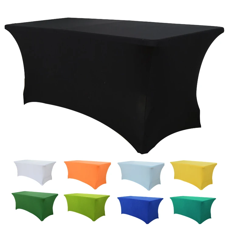

Wholesale Spandex Table Cover 4ft Stretch Rectangle Table Cloth Cover Protector Cover for Advertising