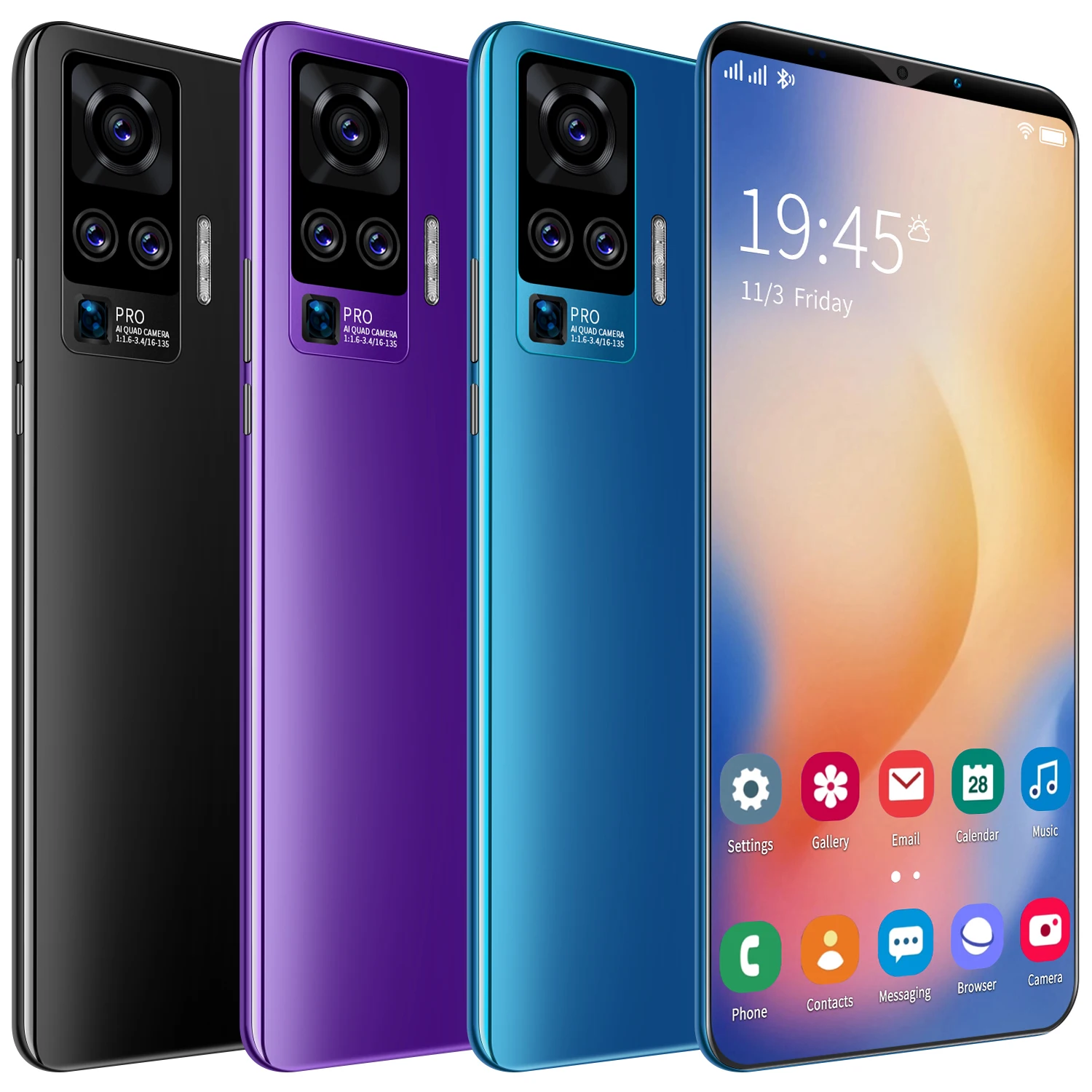 

New arrival dual card smartphone Android original mobile phone smart phones, Purple, red, blue