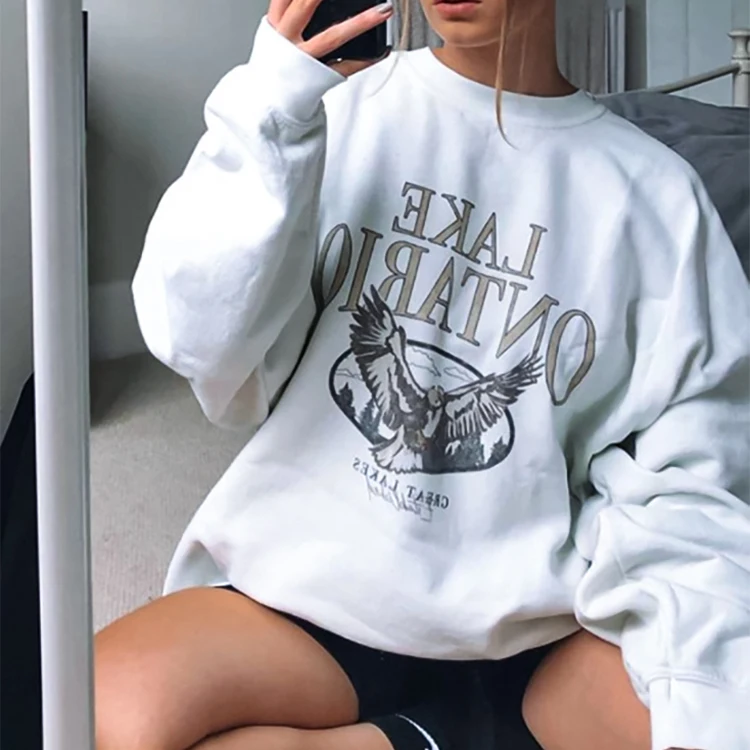 

2021 High Quality Custom Print Crewneck Sweatshirts Unisex Crew Neck Sweatshirt Women Plain Oversized Sweatshirt