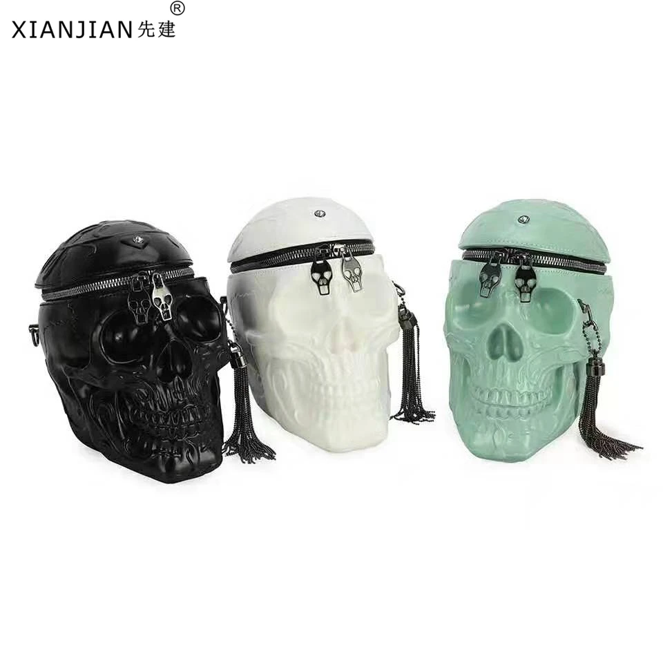 

2021 Leeffon Purse Gothic PVC Skull Skeleton Cross-Body Purse Handbag For Boys*Girls (LF324)