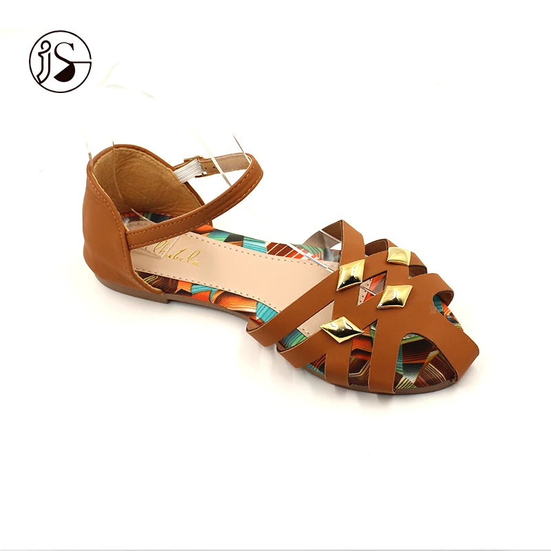 

Latest design sandals for women and ladies floral cloth middle sole flat sandals womens shoes, Picture
