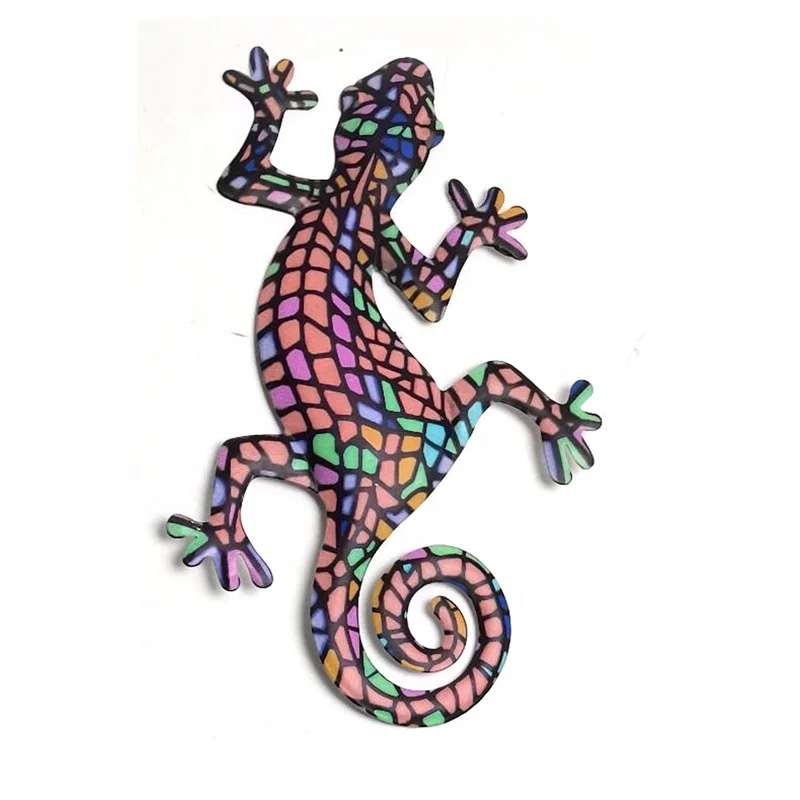 

Time Slow Amazon inspirational home decoration living room wall hanging iron sculpture gift indoor outdoor gecko pendant