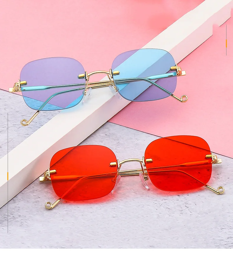

Luxury Brand Oculos 70s vintage sunglasses Rimless wholesale vintage sunglasses glasses sunglasses 2021