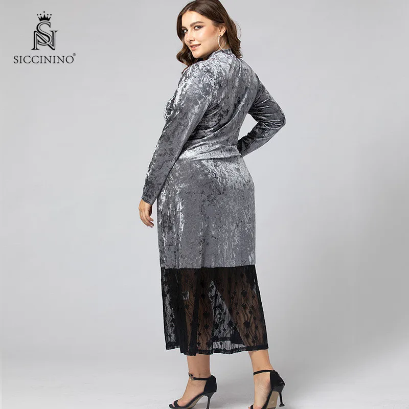 
New Design maxi Lace Golden Velvet Fabric Women Plus Size Dress & skirts 