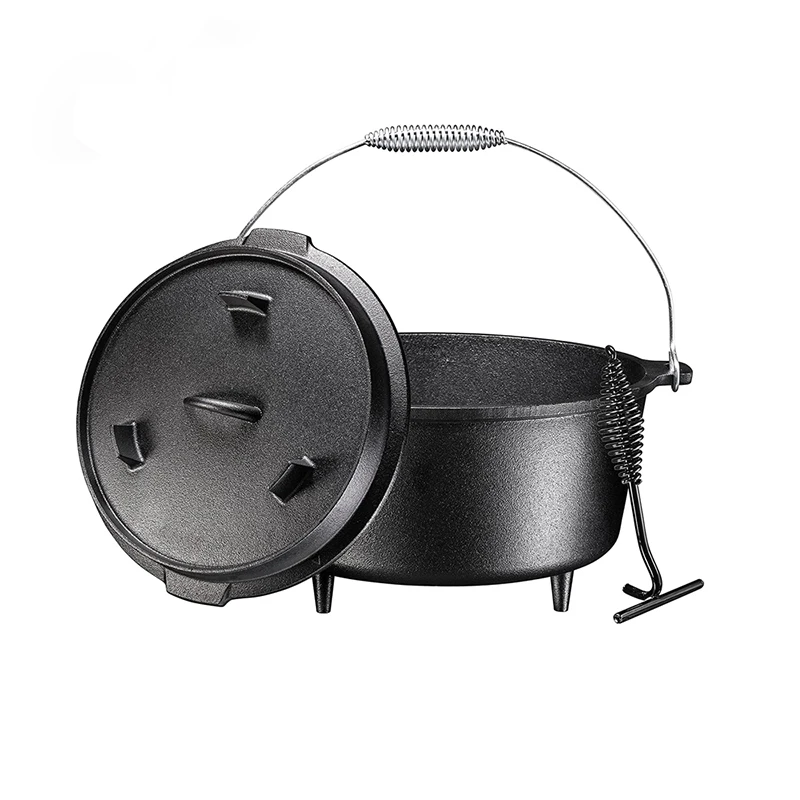 

Hot Sell Outdoor Heavy Duty Camping Cooking Cast Iron Cookware Dutch Oven Sets