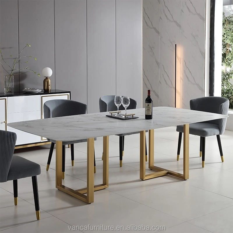 

new arrival marble dining table high quality modern table and chairs, Many colors