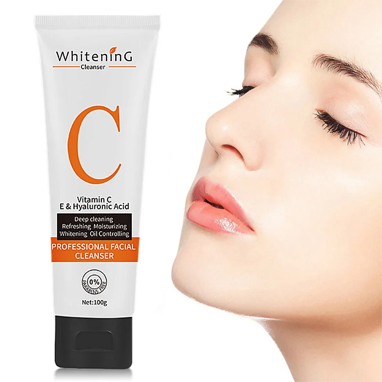 

Best Sale Natural Organic VC Face Wash Anti Aging Whitening Deep Cleansing Vitamin C Foaming Facial Cleanser, Milk white cream
