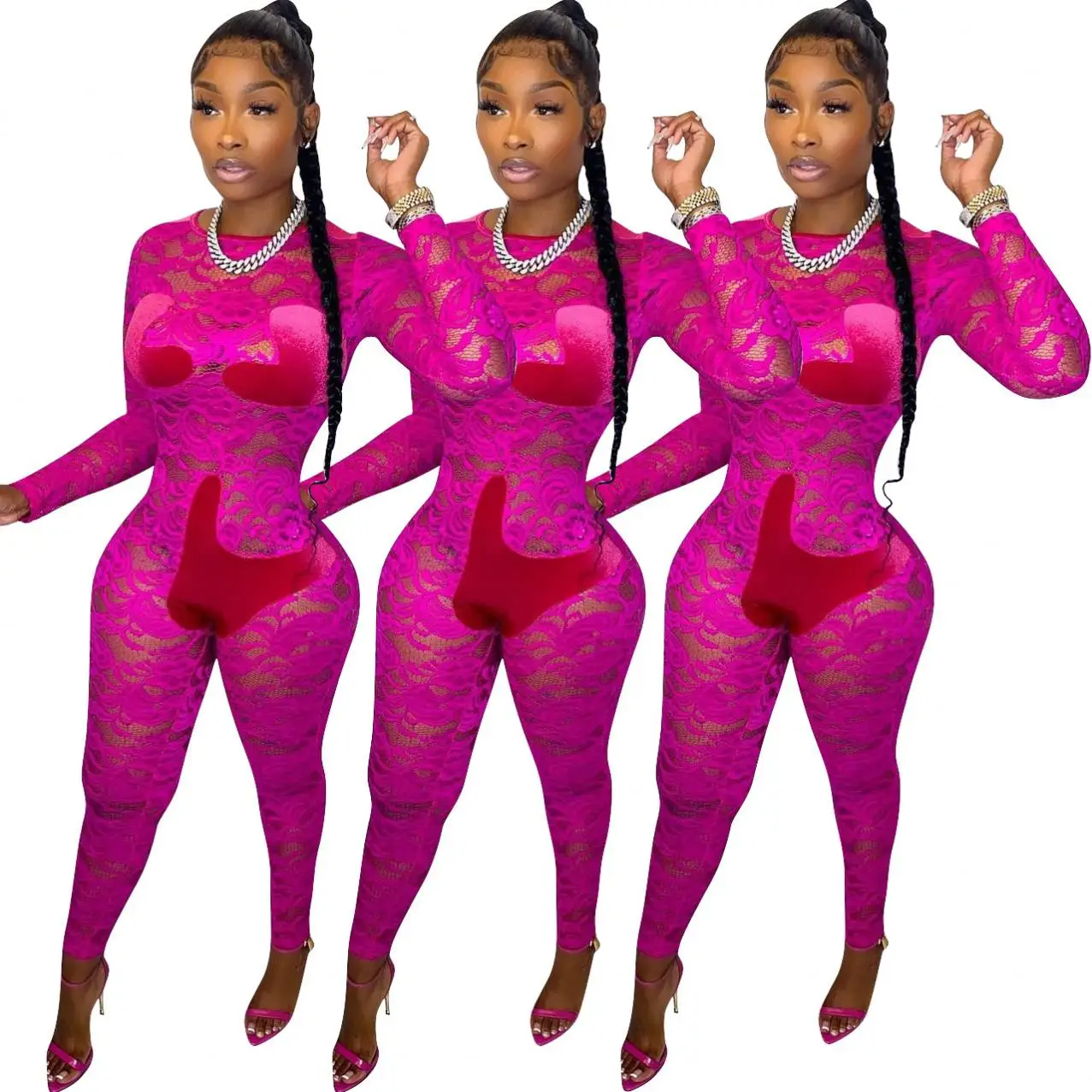 

SHIZAI New Arrival Woman combinaiso One Piece Jumpsuits Woman Jumpsuits And Rompers Sexy Lace Stitched Velvet Jumpsuit