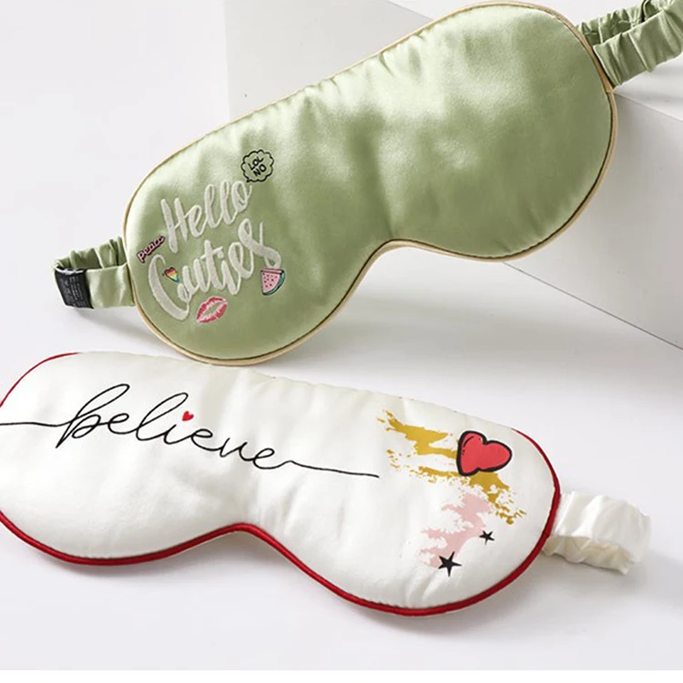 

High quality luxury eye mask custom logo 100% Silk eye mask, Picture or customized