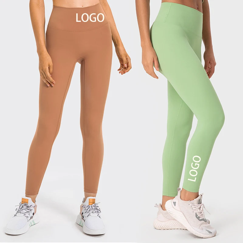 Top Selling Custom Good Quality High Waist No Front Seam Tiktok Best Peach Hip Leggings Pants Ladies Workout Gym Fitness Wear