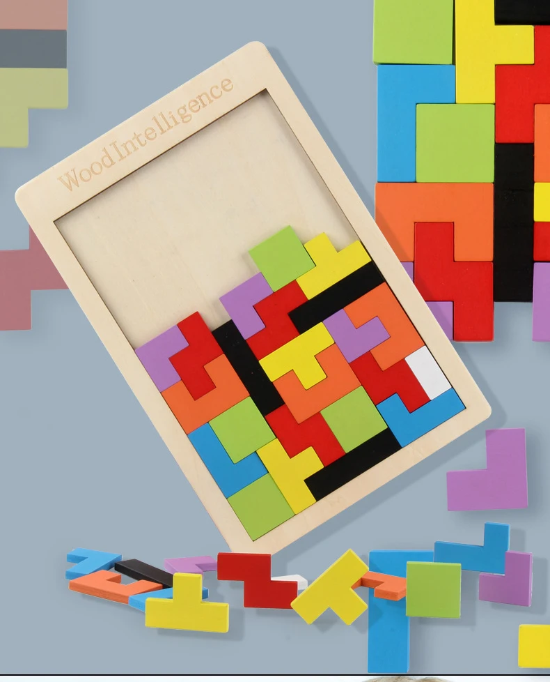 colorful block seven-piece neves tetris puzzle brain teasers toy