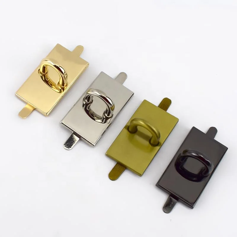 

Meetee BD446 Handbag Luggage Accessories Alloy Square Shape Bag Lock Hardware Leather Bag Plate Twist Lock Buckle, Gold,black,silver,bronze