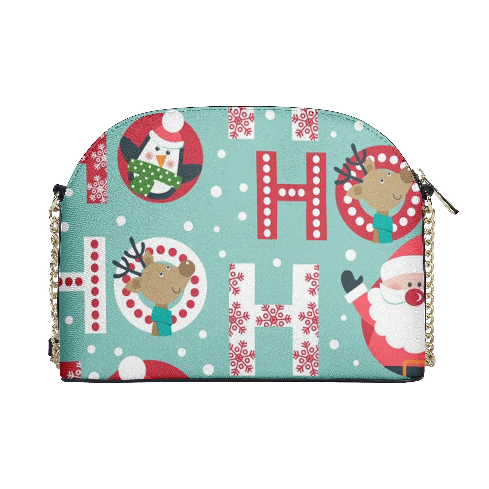 

Factory low price design light color shell-style women's zipper bag Christmas logo for small orders to send Christmas gifts, Customized color