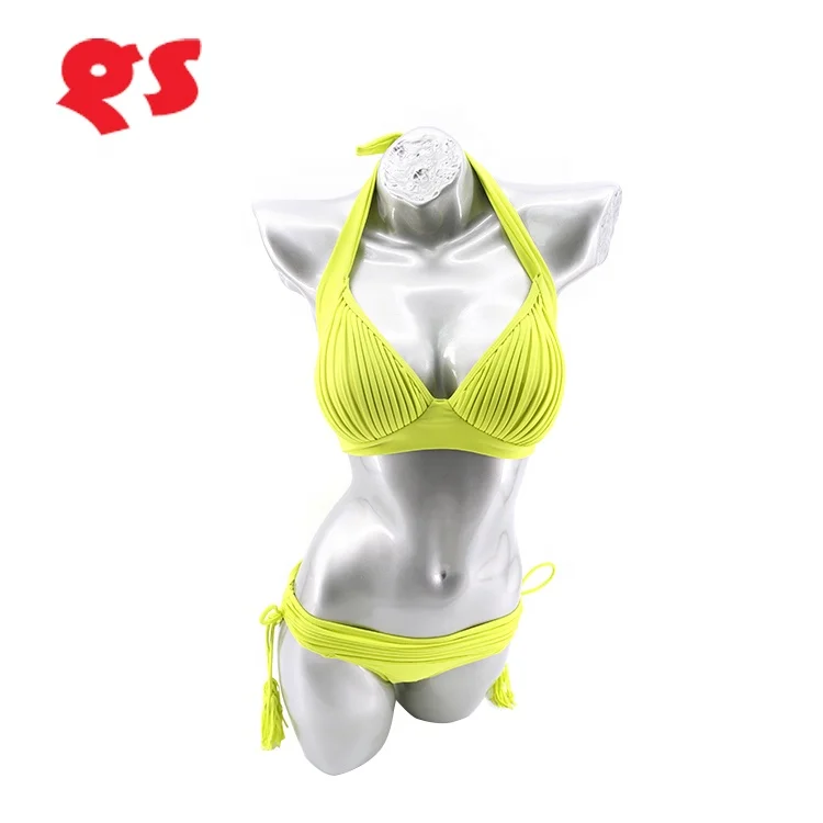 

Best Sale Solid Color Raffle Swimwear Sexy Bikini ruffle Halter Bikini Best Swimwear